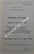 Working Timetable of Freight Trains - Section PD - Paddington to Leamington Spa via High Wycombe or Oxford; Standish; Westerleigh; Bathampton; Reading, Thingley, Warminster, Yeovil, Taunton - 2 Oct 1989 to 13 May 1990 by British Railways Western Region